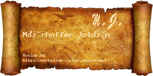 Márhoffer Jolán névjegykártya