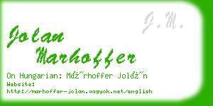 jolan marhoffer business card